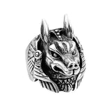 'Anubis' Egyptian Guardian of the Dead 316L Stainless Steel Men's Ring - Rebel Stones