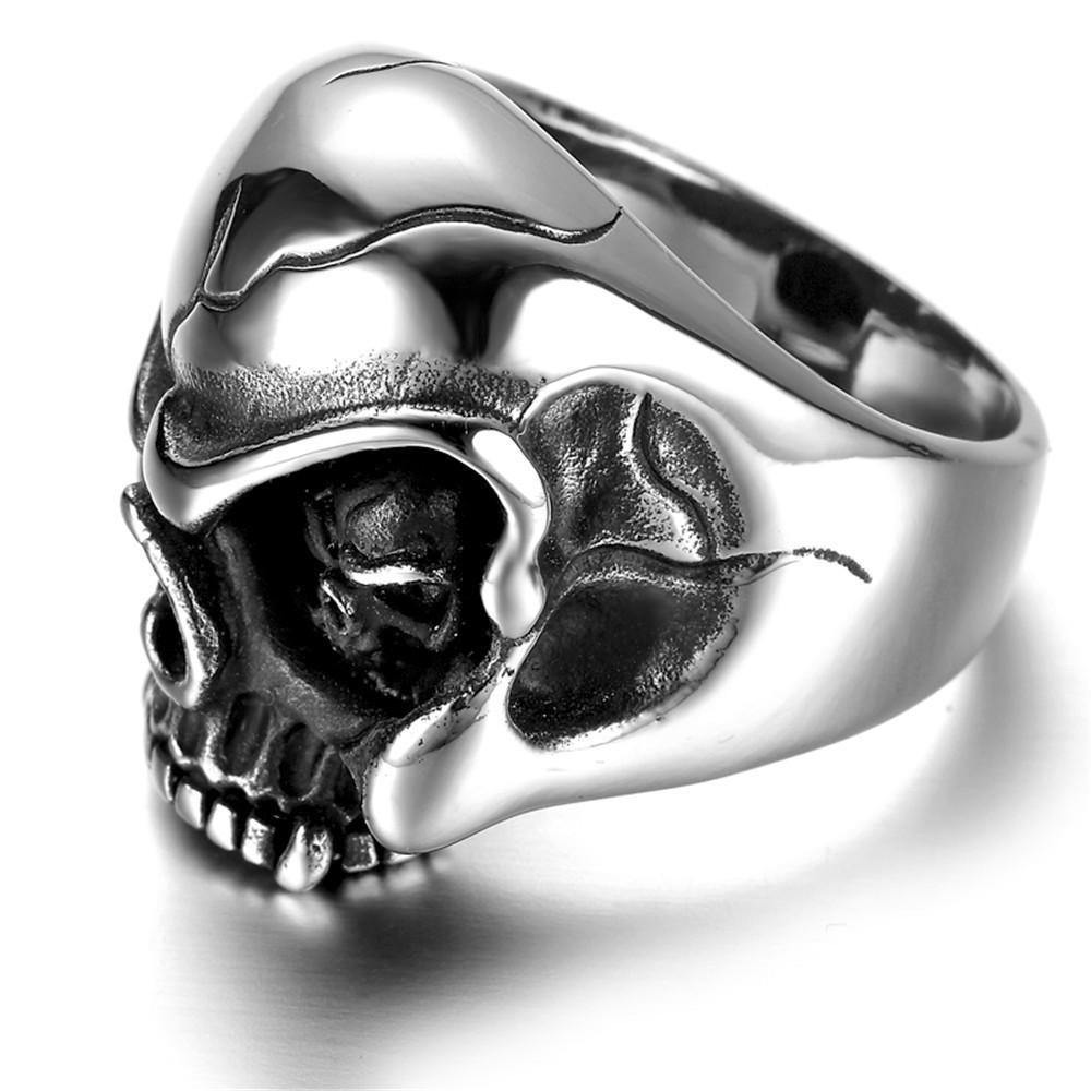 Men's 'Eye See You' Stainless Steel Skull Ring - Rebel Stones