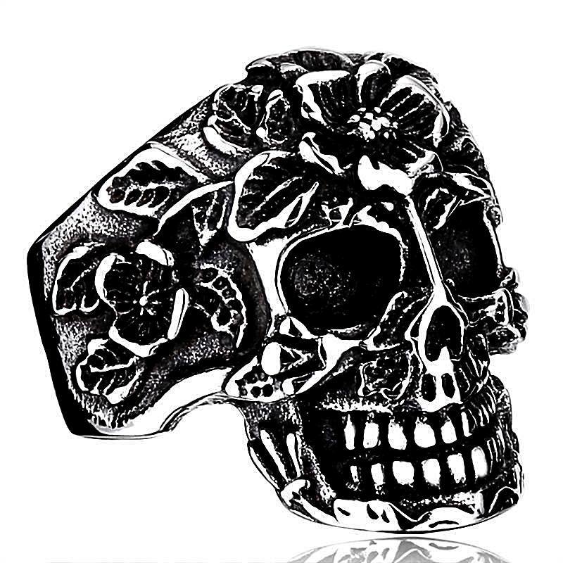 'Rose Skull' Ring - Rebel Stones