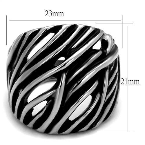 New! Slashed Stainless Steel Ring - Rebel Stones