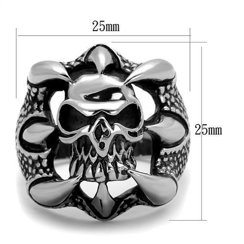 New! Skull Ripper Stainless Steel Ring - Rebel Stones