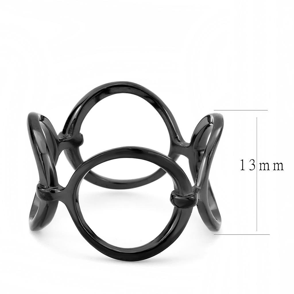 New! Linked Black Stainless Steel Ring - Rebel Stones