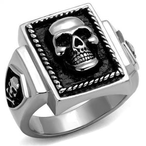 New! Framed Skull Stainless Steel Ring - Rebel Stones