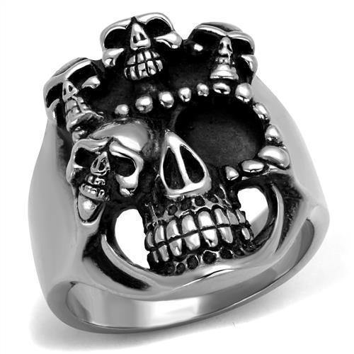 New! Crown of Skulls Stainless Steel Ring - Rebel Stones