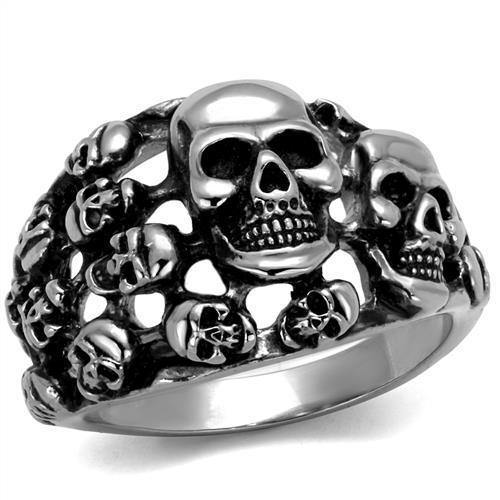 New! Halo of Skulls Stainless Steel Ring - Rebel Stones