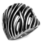 New! Slashed Stainless Steel Ring - Rebel Stones